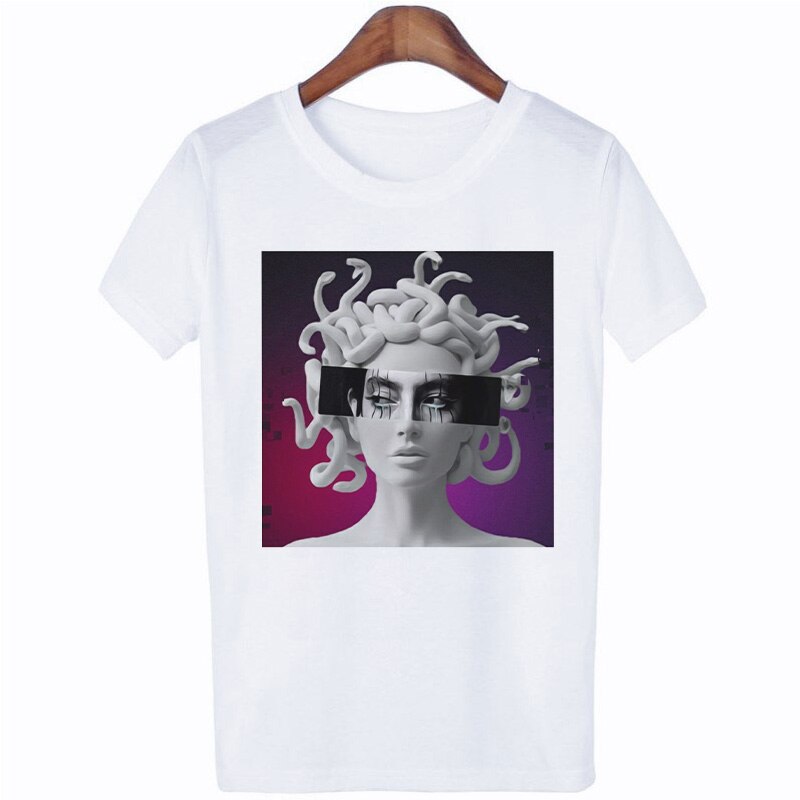 Medusa Sculpture Greek mythology Print T-Shirt