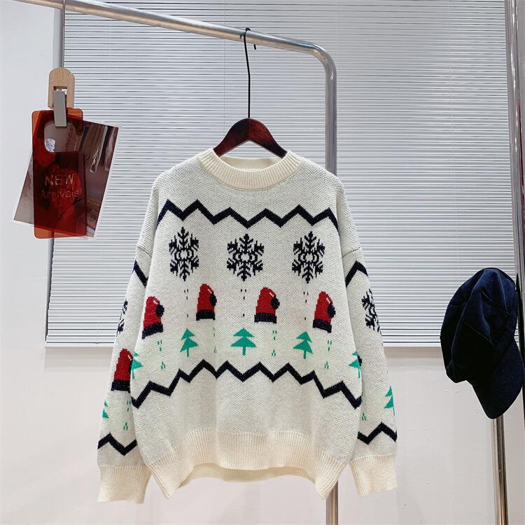 Crew Neck Ugly Knitted Sweater