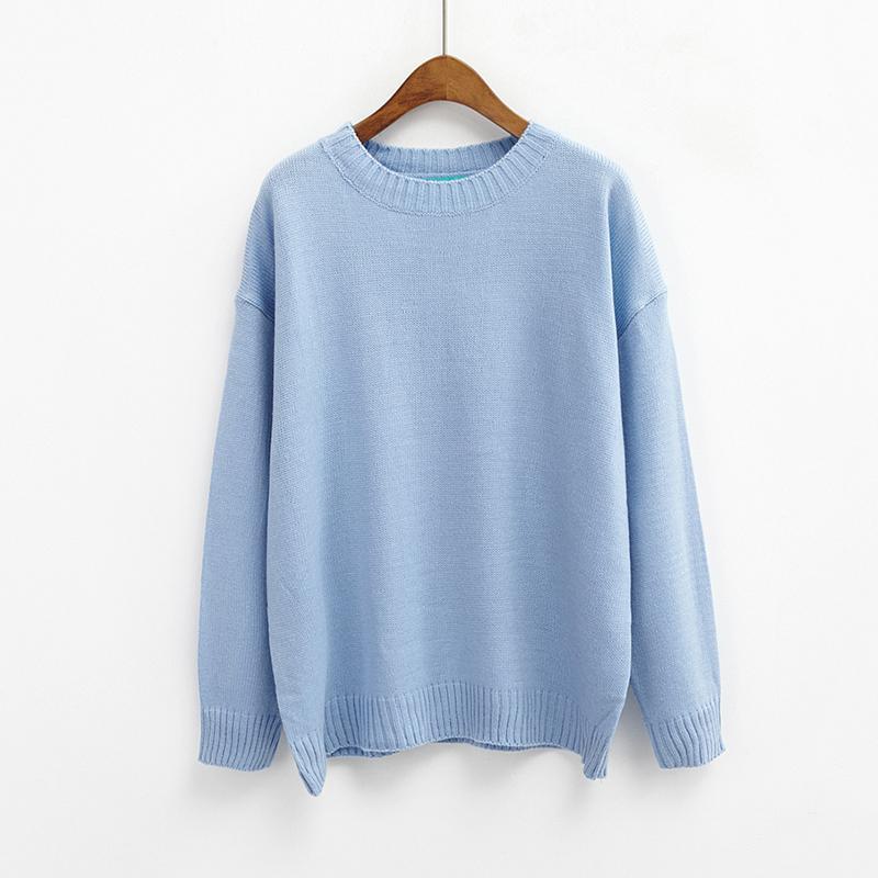 Solid Simple Knitted Sweater