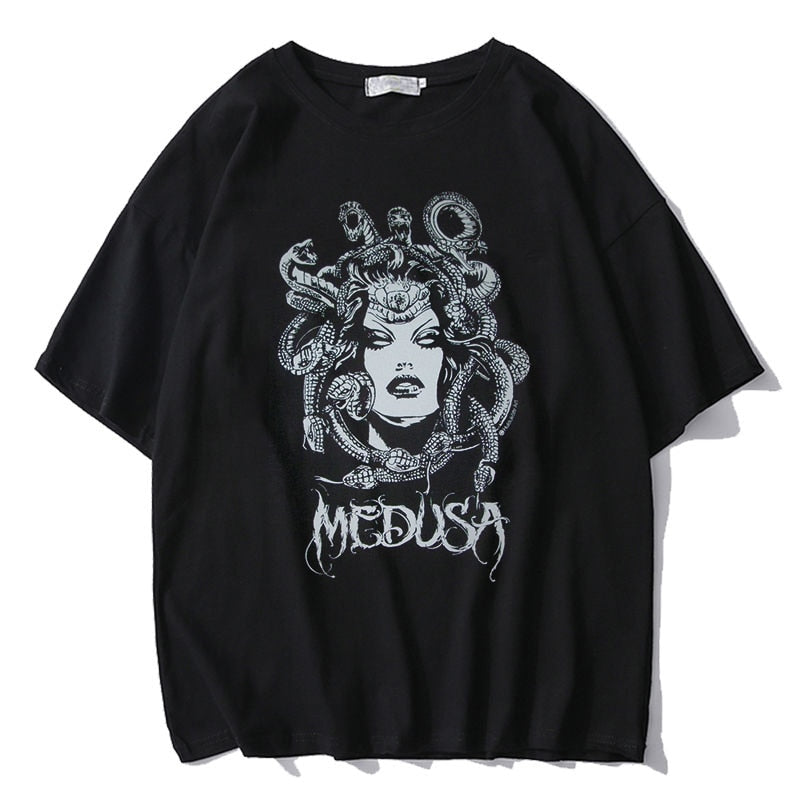 Solid Color Medusa T-Shirt Short Sleeve