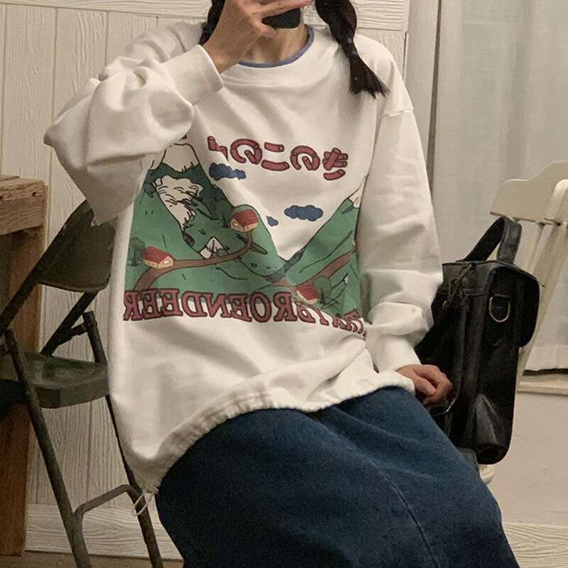 Japanese Harajuku Pullover Oversized Sweatshirt