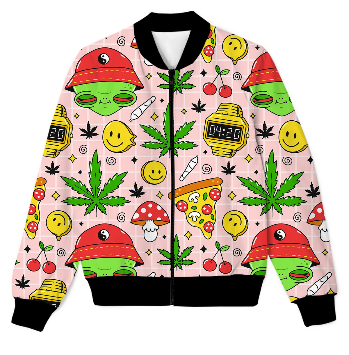 Happy 420 Alien Sublimation Print Jacket