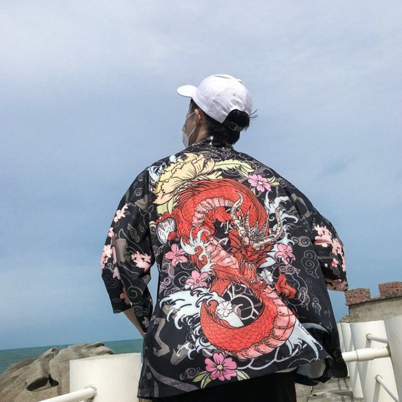 Japanese Dragon Sakuras Kimono