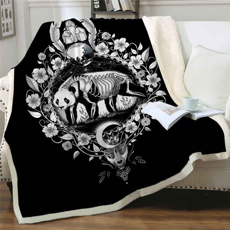 Panda Bear Crescent Moon Blanket