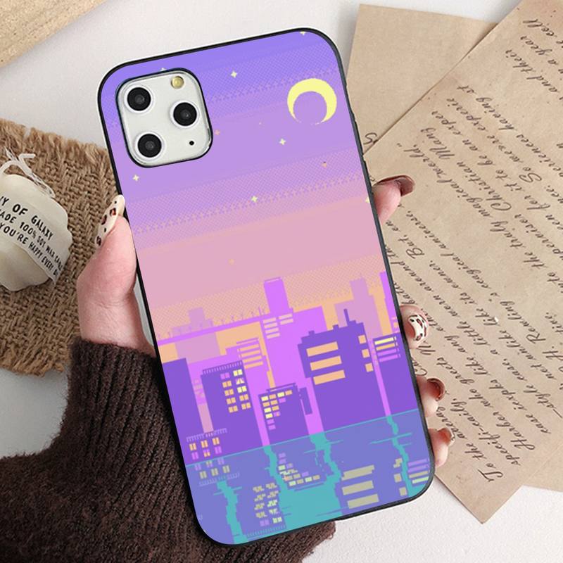 Vaporwave Pastel Pixel Moon Phone Case IPhone