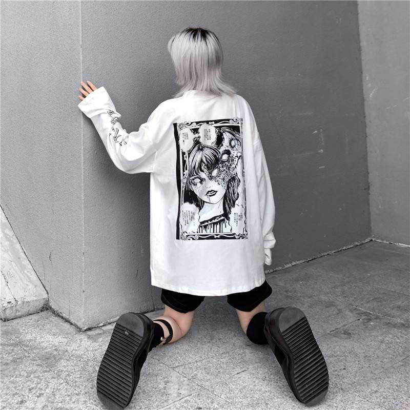 Cartoon Horror Graphic Sweatshirt