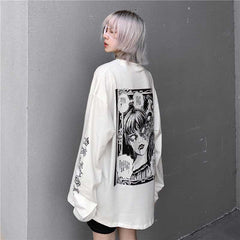 Cartoon Horror Graphic Sweatshirt