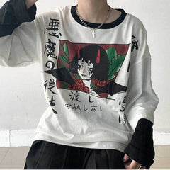 Cartoon Horror Graphic Sweatshirt