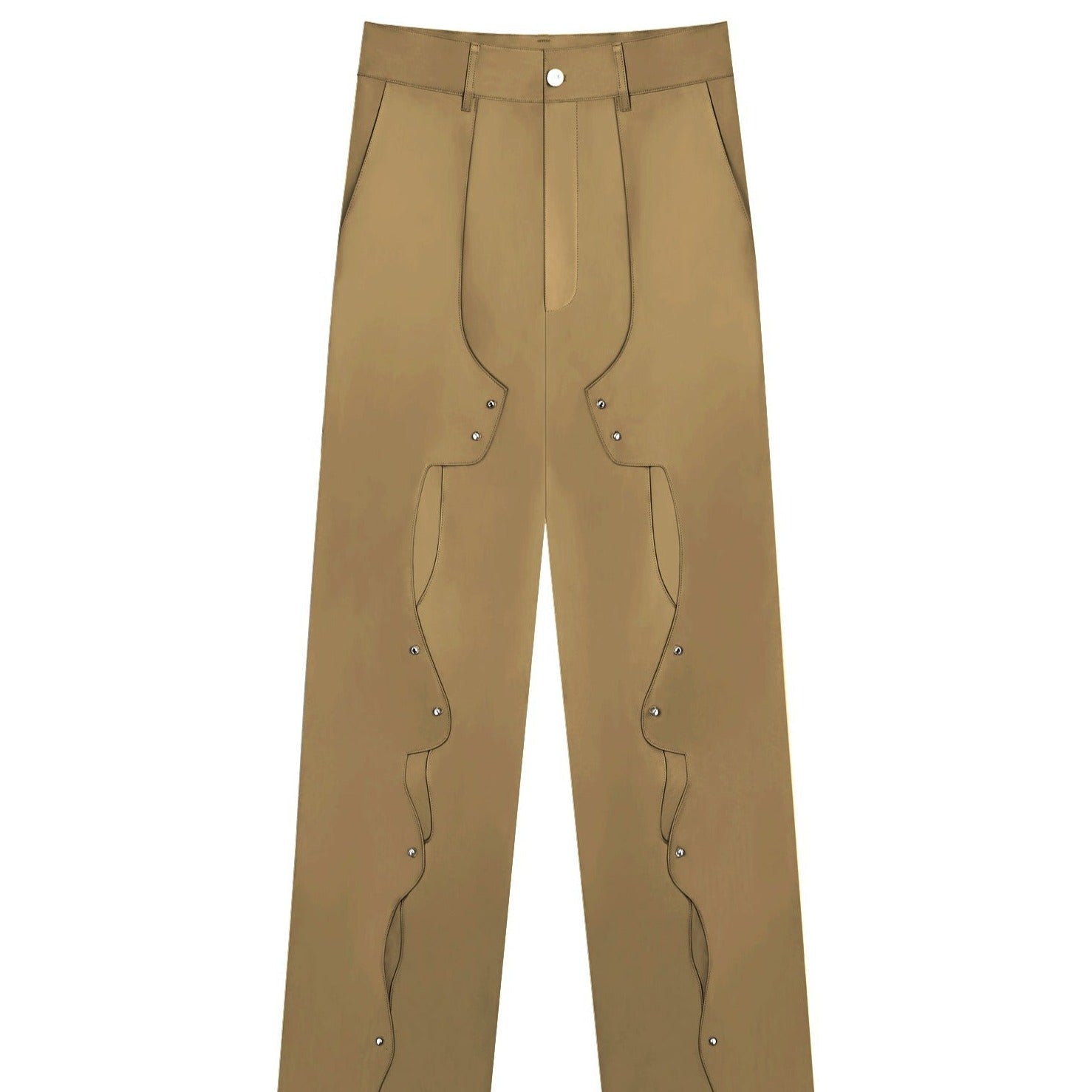 Cuts and Buttons Long Pant