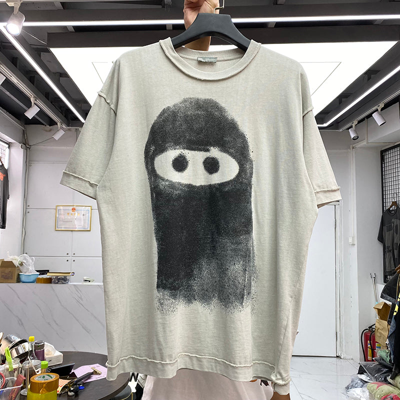 Worn Balaclava Printed Loose T-shirt