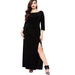 Split Plus Size Slim-Fit Dress