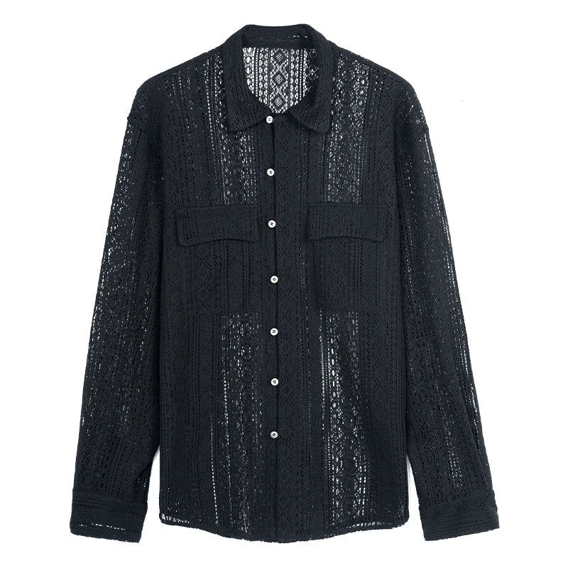 Crochet Lace Long Sleeve Shirt