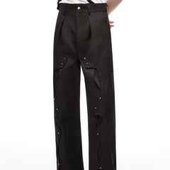 Cuts and Buttons Long Pant