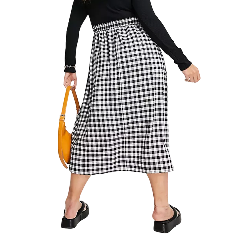 Oversized Checkered Skirt