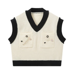 Decorative Buttons Knitted Vest