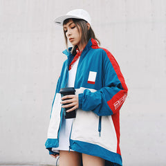 Oversize Patchwork Sports Jacket