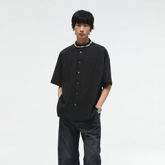 Oversized Short Sleeve Pleated Shirt