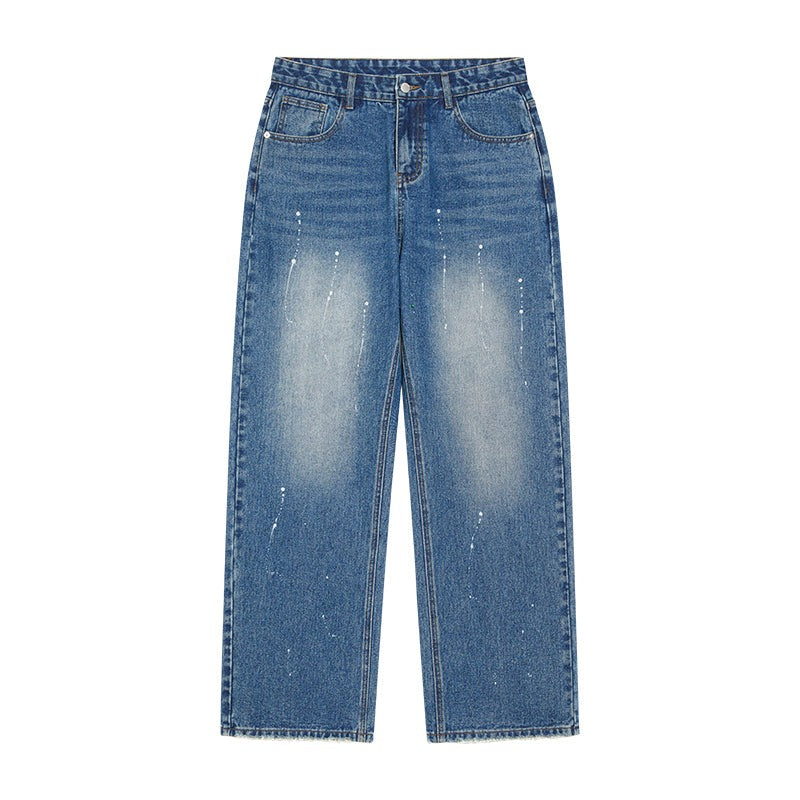 Loose Straight Tube American-Style Denim Pants