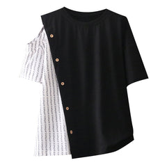 Black And White Loose Short Sleeve T-shirt