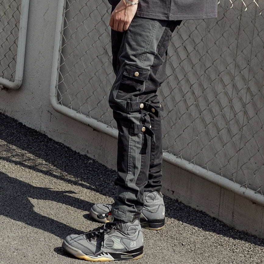 Casual Long Contrast Cargo Pants