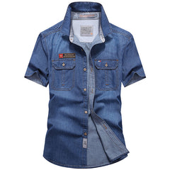 Loose-Fit Cotton Denim Shirt