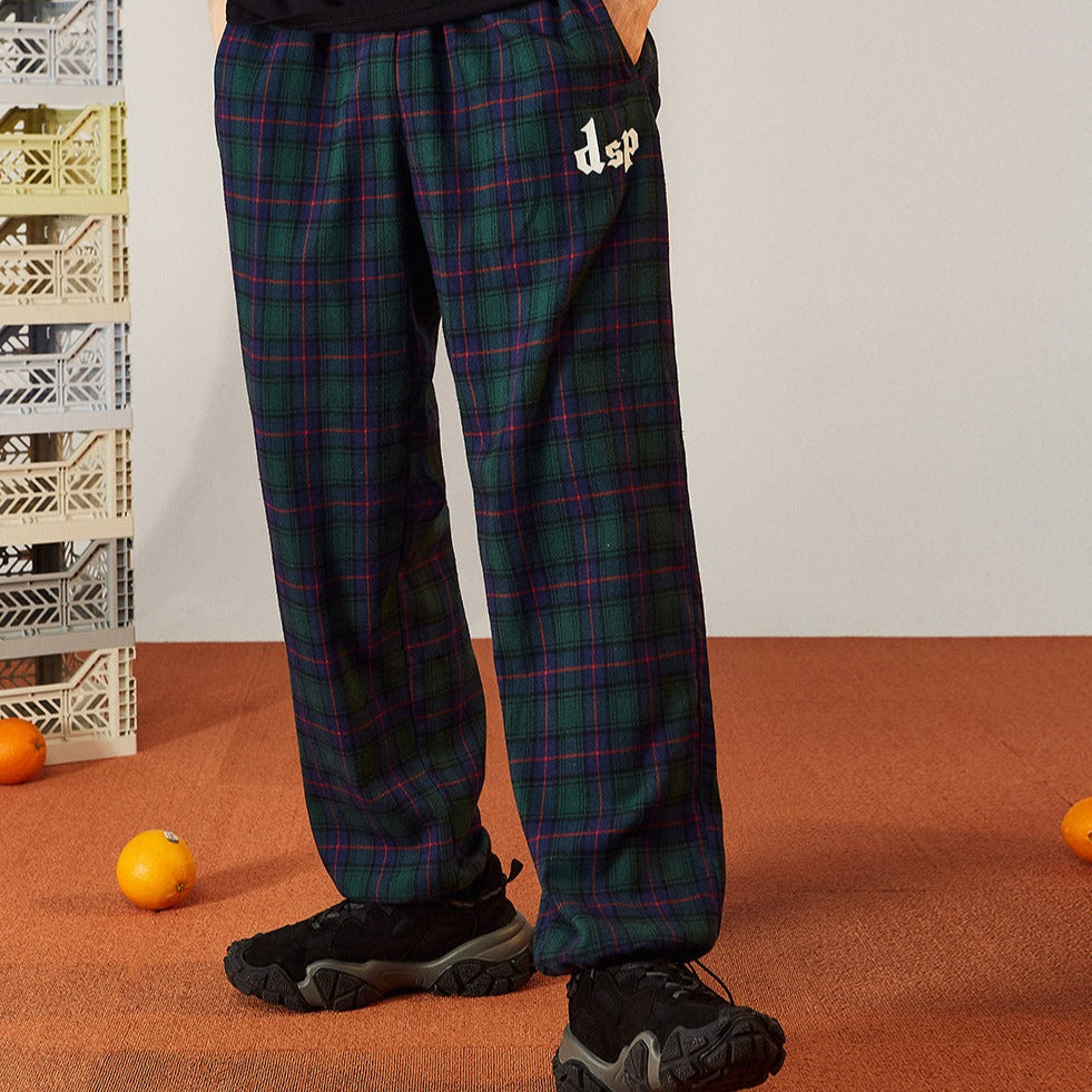 Loose Plaid Casual Sweatpants