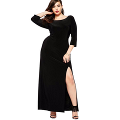 Split Plus Size Slim-Fit Dress