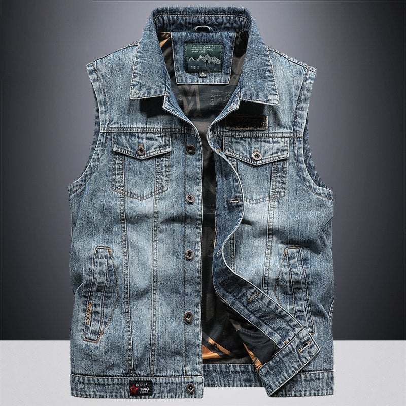 Denim Multiple Pockets Vest