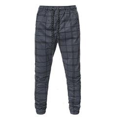 Plaid Mid-Waist Lace-up pants