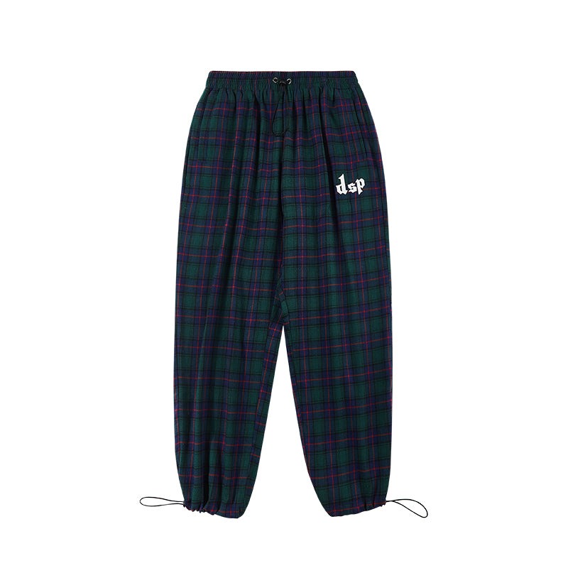 Loose Plaid Casual Sweatpants