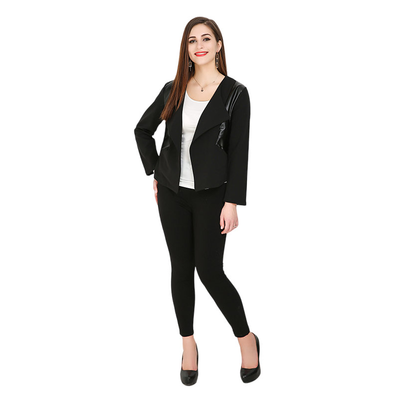 Long-Sleeved Open Suit Jacket