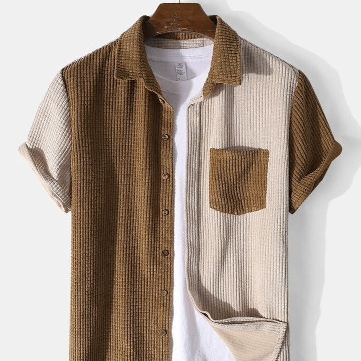 Loose Corduroy Short-Sleeved Casual Set