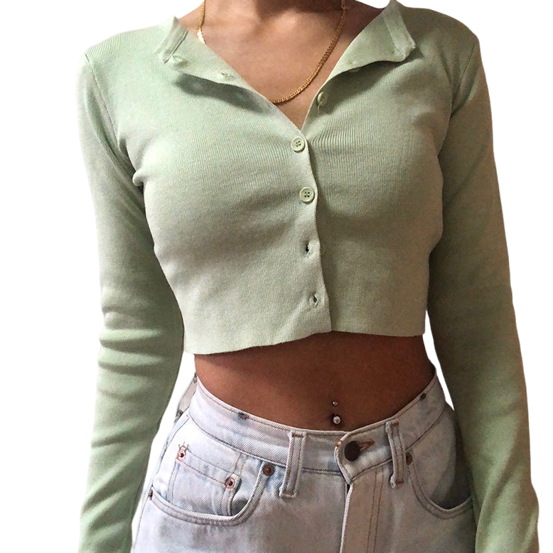 Knitted Stretch Cardigan Crop Top