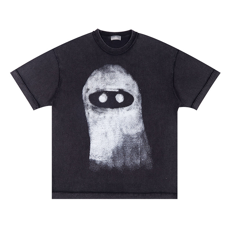 Worn Balaclava Printed Loose T-shirt