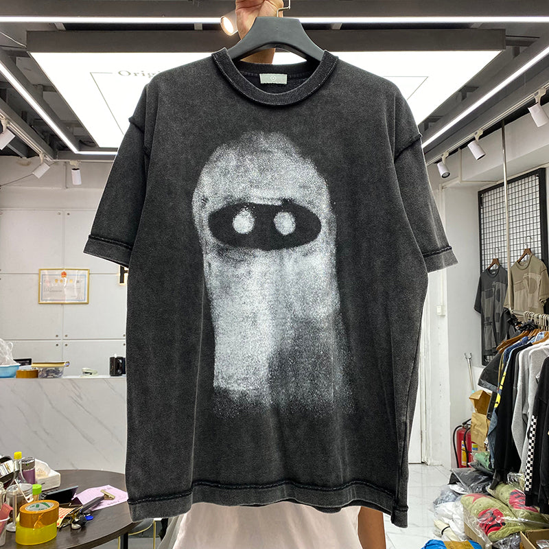 Worn Balaclava Printed Loose T-shirt