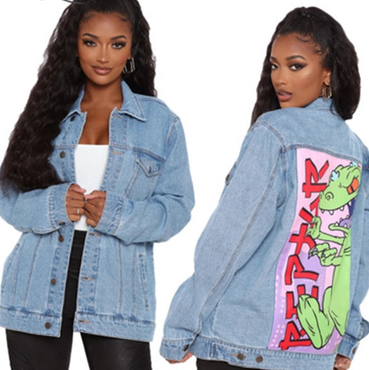 Dinosaur Printed Denim Jacket