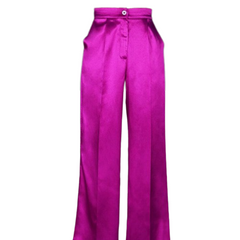 Plus Size Waistband Wide Leg Satin Pants