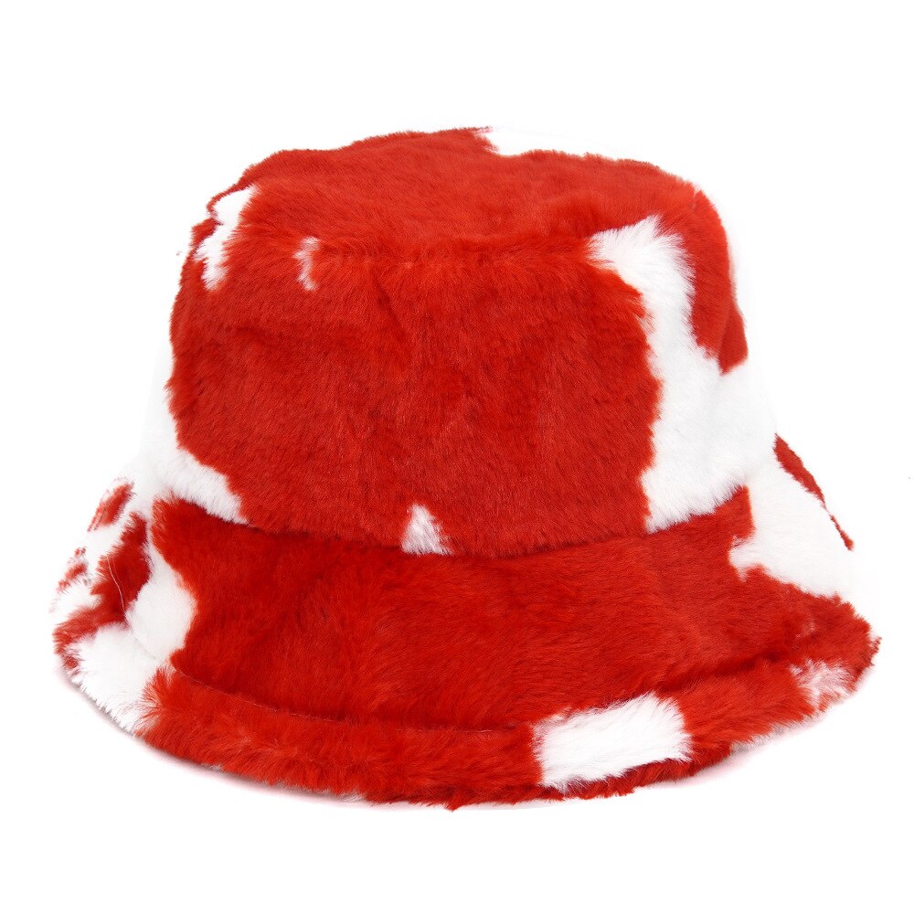 Colorful Faux Fur Bucket Hat