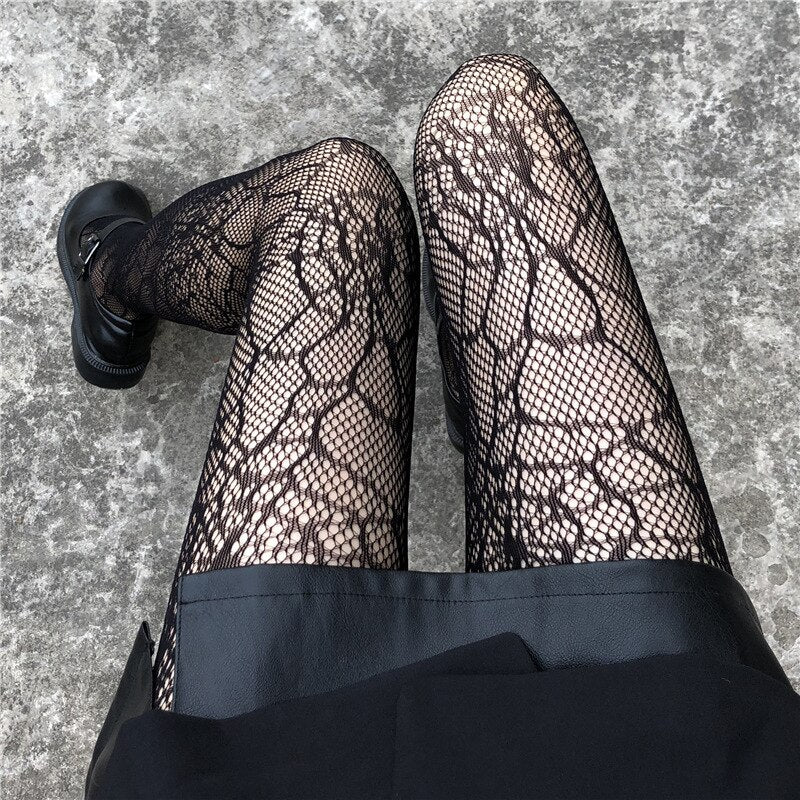 Hollowed Out Mesh Pantyhose