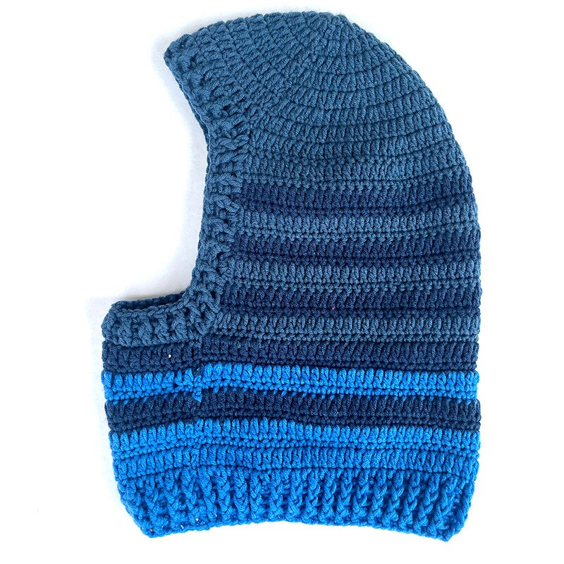 Striped Color Beanie Hat Knitted Balaclava