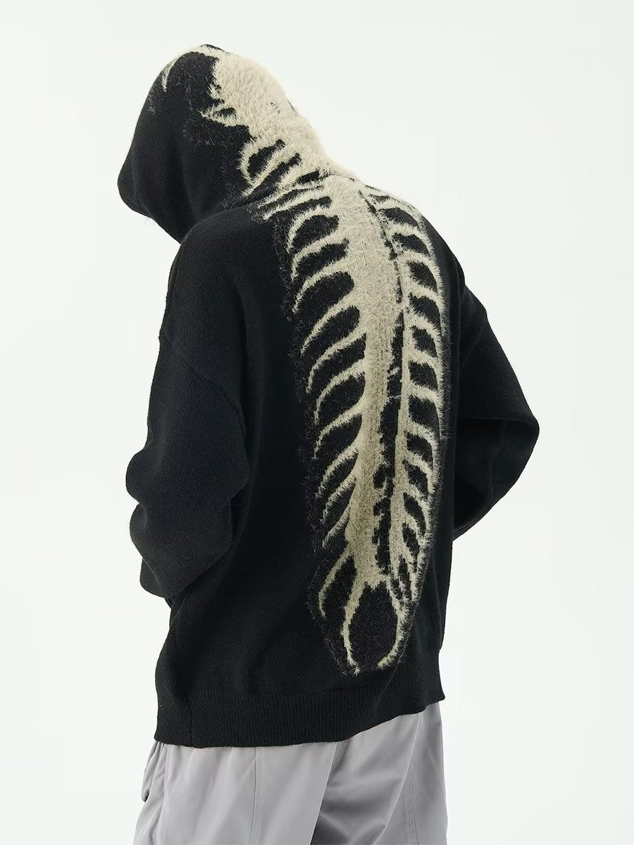 Skeleton Gothic Knitted Hoodies