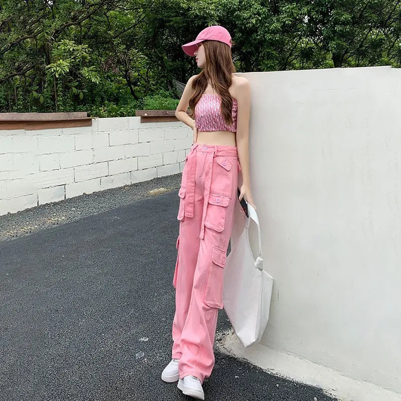 Y2k High Waist Wide Leg Trousers Cargo Pants