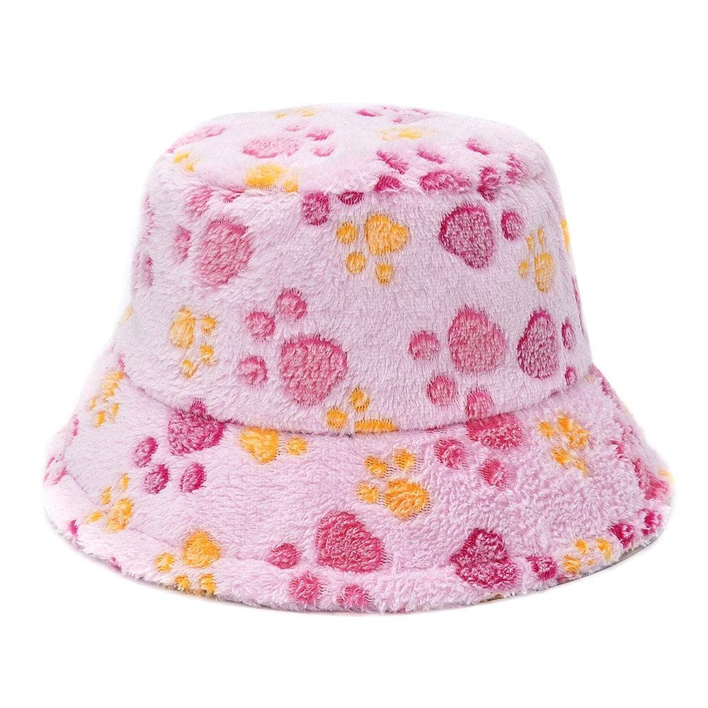 Colorful Faux Fur Bucket Hat