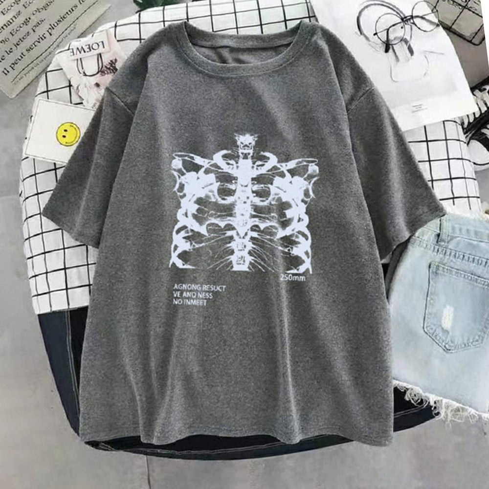 Skeleton Chest Grunge Aesthetic T-shirt