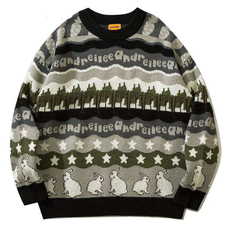 Rabbit and Stars Loose Sweaters