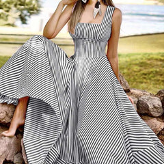 Striped Sleeveless Maxi Dresses