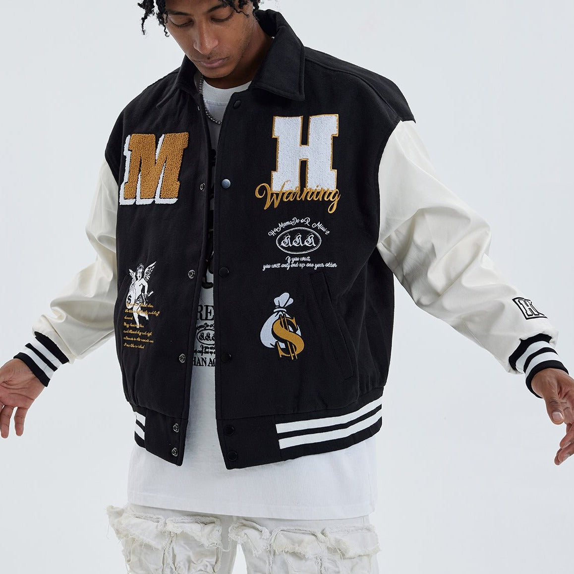 Embroidery Baseball Jacket Colour Block