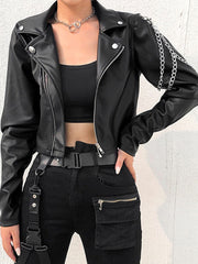 Punk-Gothic Chain Short Jacket