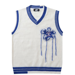 Retro Embroidery Floral Knit Vest