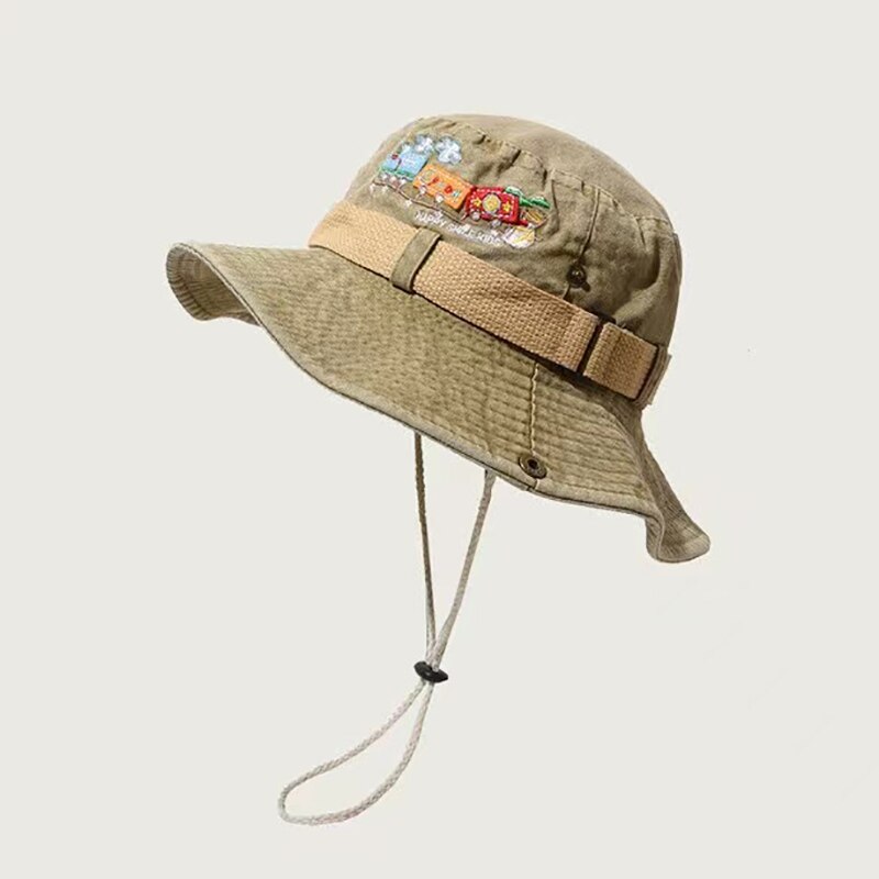 Embroidered Train Bucket Hats